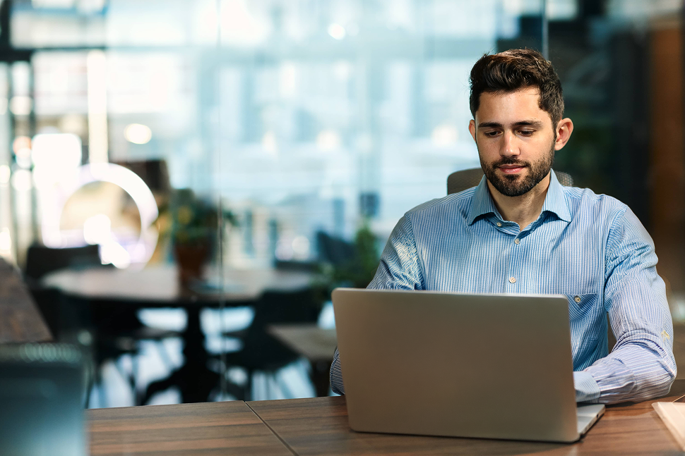 Person working on laptop